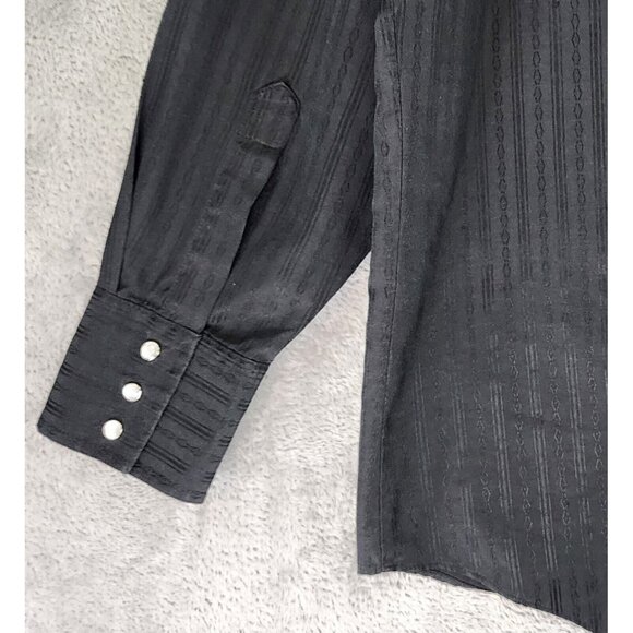 Ely Cattleman Shirt Mens Large Black Western Vintage Pearl Snap Long Sleeve - Picture 9 of 9